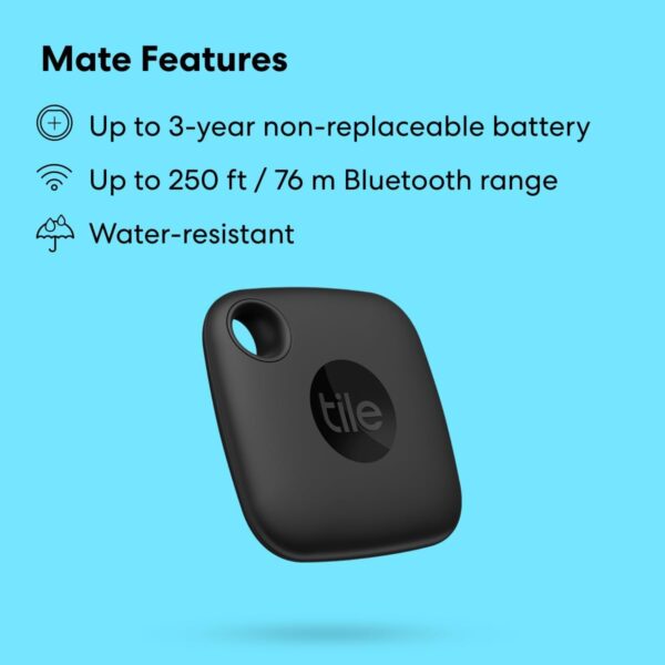 Tile Mate (2022) 1-Pack, Black. Bluetooth Tracker - Image 2