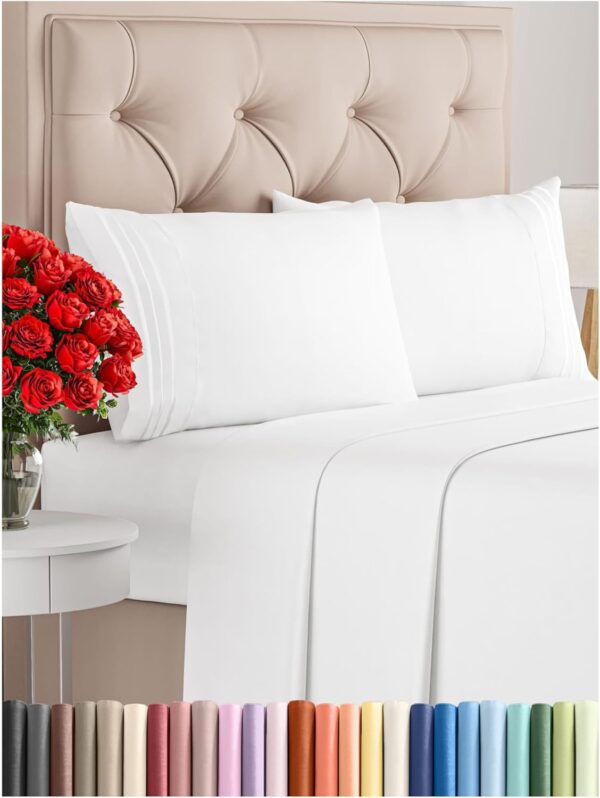 Queen Size 4 Piece Sheet Set - Comfy Breathable & Cooling Sheets - Hotel Luxury Bed Sheets for Women