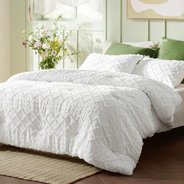 Bedsure Queen Comforter Set - White Comforter - Image 2