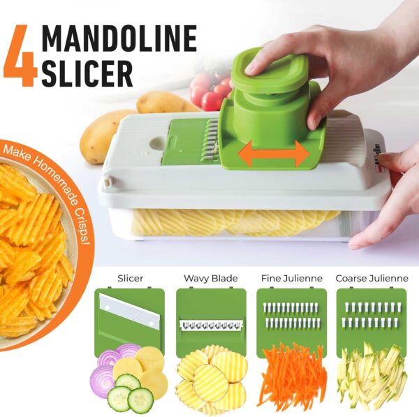 Mueller Vegetable Chopper 9 Blade, Mandoline Slicer, - Image 3