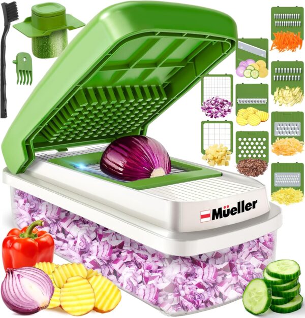 Mueller Vegetable Chopper 9 Blade, Mandoline Slicer,