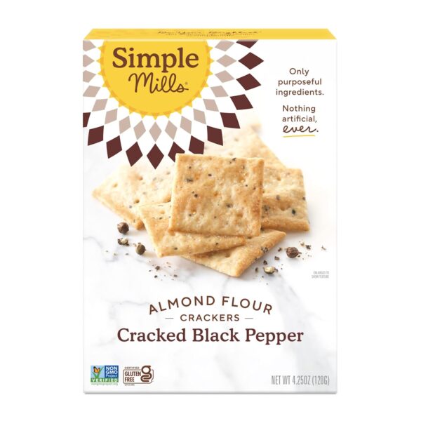 Simple Mills Almond Flour Crackers, Black Cracked Pepper