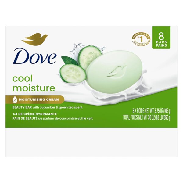 Dove Beauty Bar Soap Cool Moisture Cucumber - Image 2