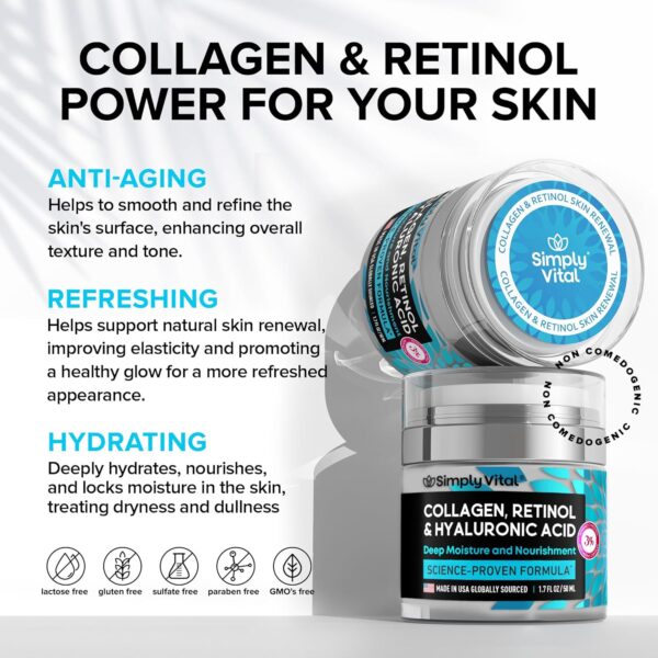 SimplyVital Collagen, Retinol & Hyaluronic Acid Cream - Image 4