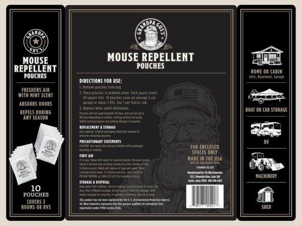 Grandpa Gus's Extra-Strength Mouse Repellent Pouches, - Image 2